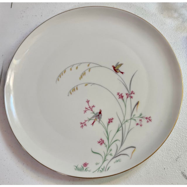 1930s Eschenbach Bird Multicolor Leaves and Grasses Dinnerware Set - 50 pcs For Sale - Image 9 of 12