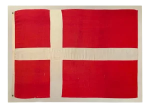 Early 20th Century Mounted Danish Flag