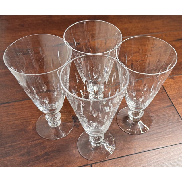 Mid 20th Century Duncan & Miller “Willow” Crystal Iced Tea Goblets –Set of 4 For Sale - Image 13 of 13