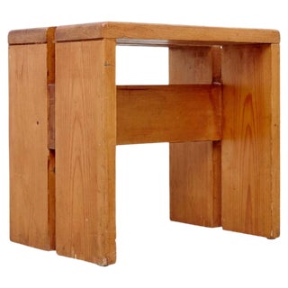 Pine Wood Stool by Charlotte Perriand for Les Arcs For Sale