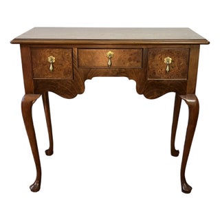 Queen Anne Style Walnut “Lowboy” Dressing Table by Baker For Sale