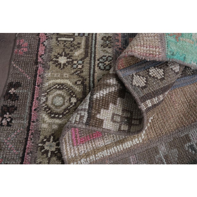 Vintage Turkish Patchwork Rug - Earth Tone Handwoven Anatolian Carpet For Sale In San Francisco - Image 6 of 8