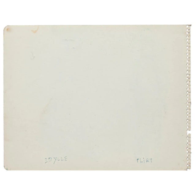 Sentiment is an original drawing in china ink on paper by an Anonymous Artist of the XX century. Sheet dimension: 21 x 26...