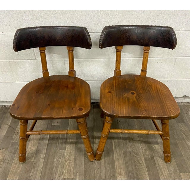 Traditional Vintage Dixie Furniture Company Young Hinkle Corporation Curved Back Pub Chairs - Pair For Sale - Image 3 of 10