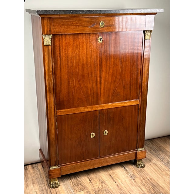 Traditional Antique French Empire Secrétaire Abattant With Ormolu Mounts C Mid 19th Century For Sale - Image 3 of 13