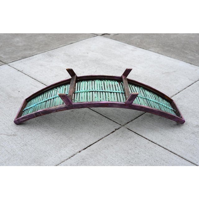 Wood Vintage Mid Century Modern Painted Bamboo Magazine Rack For Sale - Image 7 of 11