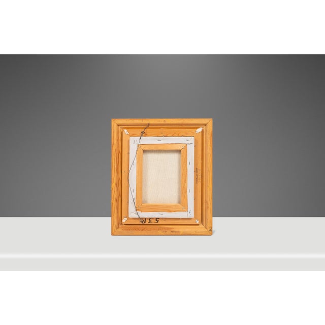 1980s Framed Signed Mid-Century Modern Geometric Abstraction Oil on Canvas Painting by Fred Blassingham, Usa, C. 1980s For Sale - Image 5 of 13