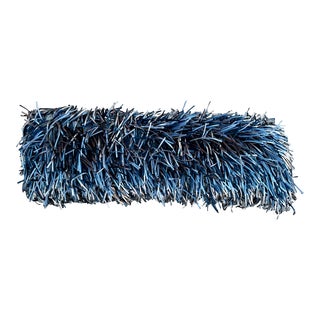 Cerulean Blue Metallic Fringe Lumbar Pillow For Sale