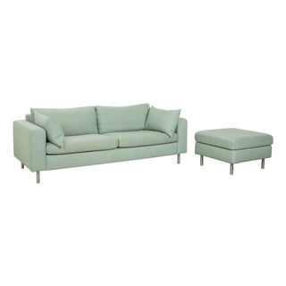 Scandinavian Fabric Three-Seater Sofa with Ottoman from Bolia, Set of 2 For Sale