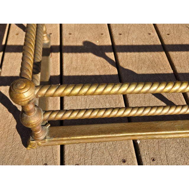 19th Century Victorian 42" Brass Fireplace Fender For Sale - Image 13 of 15