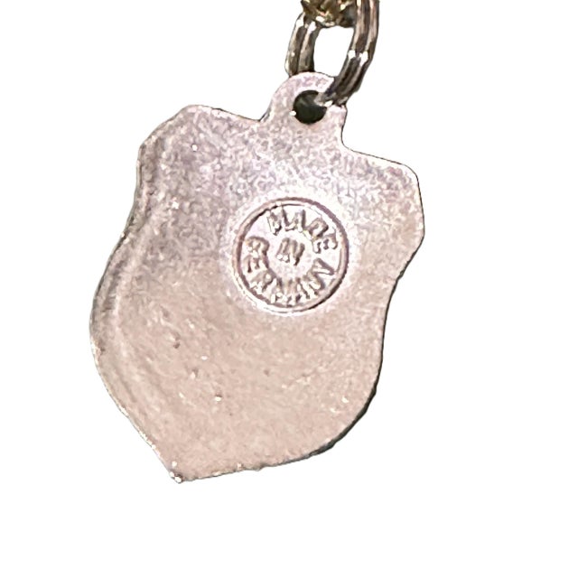 Mid-Century Modern Wyoming Grand Teton National Park Fritz Reu Sterling Silver Enamel Vintage Charm on 18 Inch Gold Filled Necklace For Sale - Image 3 of 4