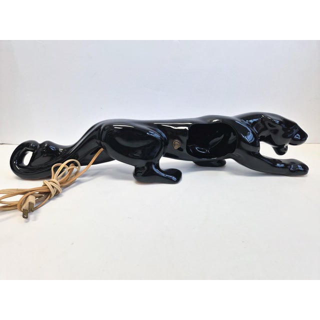 1950s Mid-Century Modern Black Panther Tv Lamp For Sale In Greensboro - Image 6 of 9