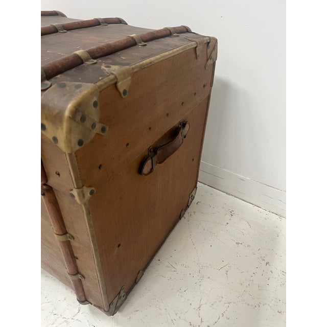Antique Travel Trunk with Compartmentalized Interior For Sale - Image 11 of 16