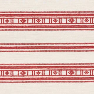 Schumacher Buena Vista Fabric in Red For Sale