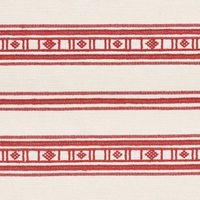 Schumacher Buena Vista Fabric in Red For Sale
