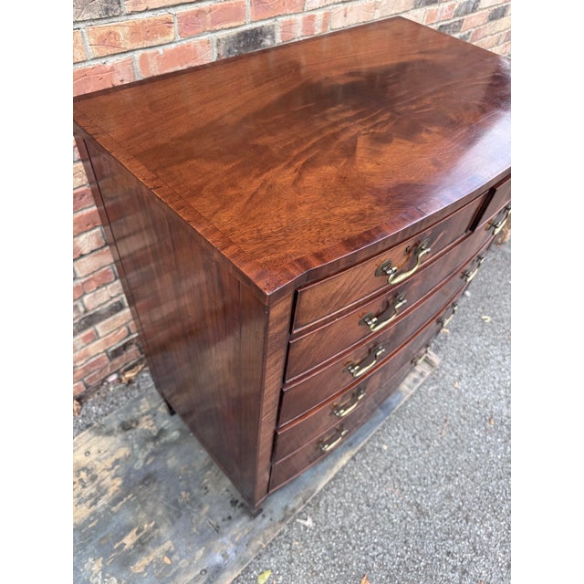 Wood Early 19th Century English Bow Front Chest For Sale - Image 7 of 12
