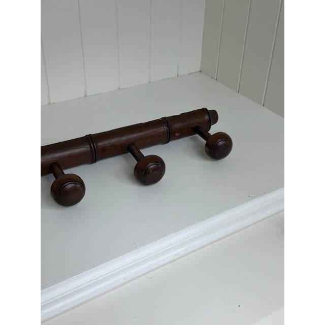 Ornamental & Decorative Materials Antique Faux Bamboo Five Peg Coat Rack, Circa 1900 For Sale - Image 7 of 12
