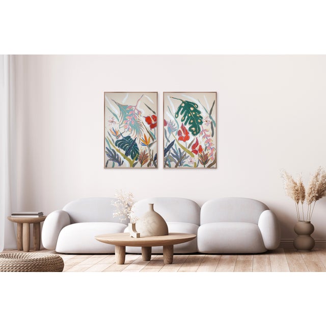 Tropical Abundance is a vibrant diptych that celebrates the lush vitality of the natural world. This dynamic painting...