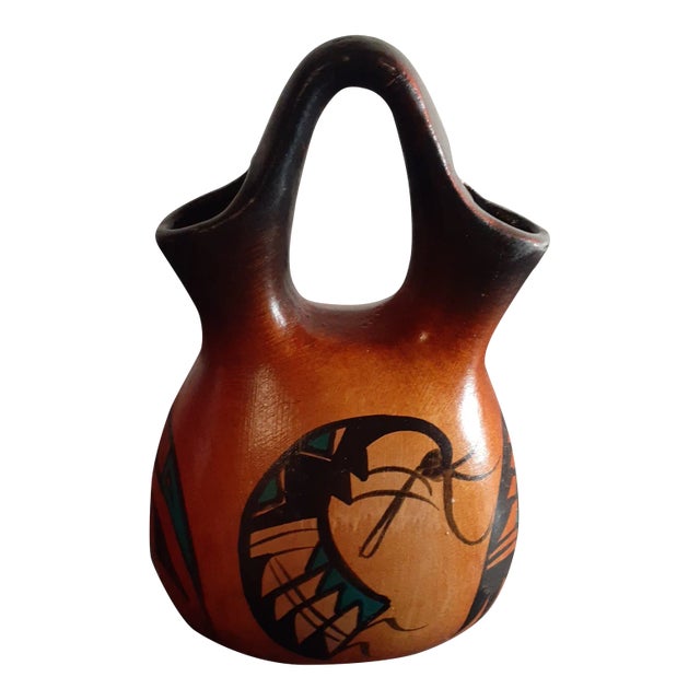 1970s Pueblo Ceramic Wedding Vase Made in Mexico For Sale