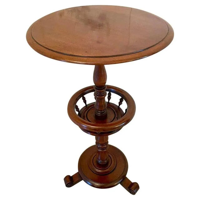 Antique Victorian Mahogany Circular Lamp Table For Sale - Image 13 of 13