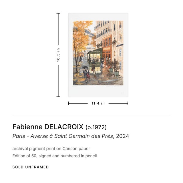 Contemporary 2024 Fabienne Delacroix Paris - Averse À Saint… Signed Archival Pigment Print For Sale - Image 3 of 3