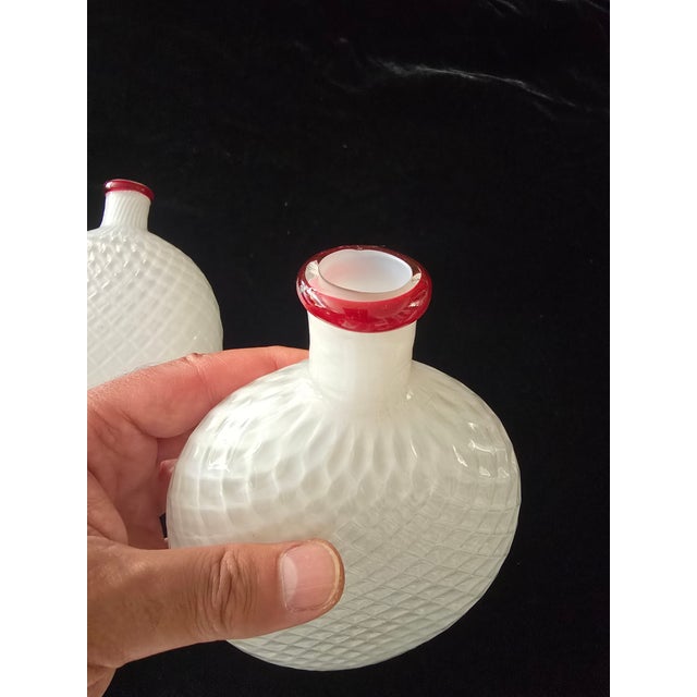 Vanilla Vintage Pair Murano Style Museum Studio Bottles For Sale - Image 8 of 11