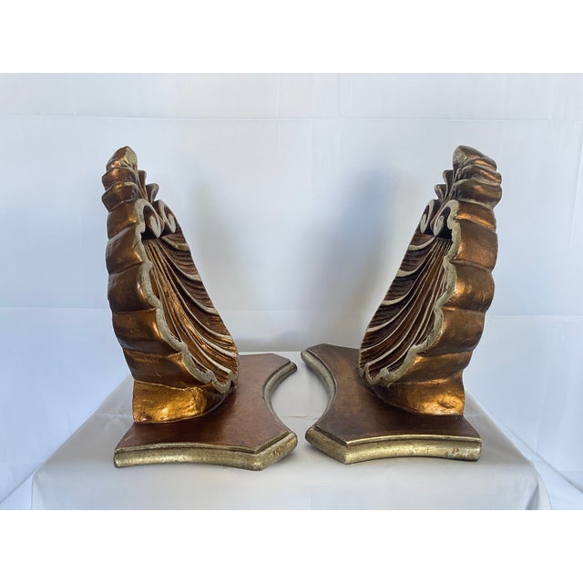 Vintage Florentine Large Shell Wall Brackets, Italy, a Pair For Sale - Image 14 of 15