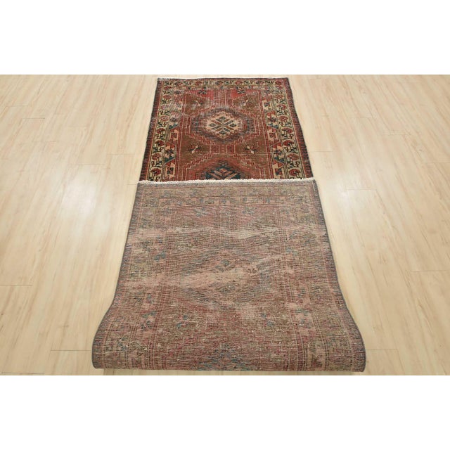 Sarab Runner 3'5'' X 10'11'' Brown Wool Semi-Antique Tribal Hand-Knotted Rug For Sale - Image 13 of 14
