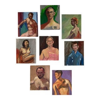 Colorful Gallery Wall of Portraits For Sale