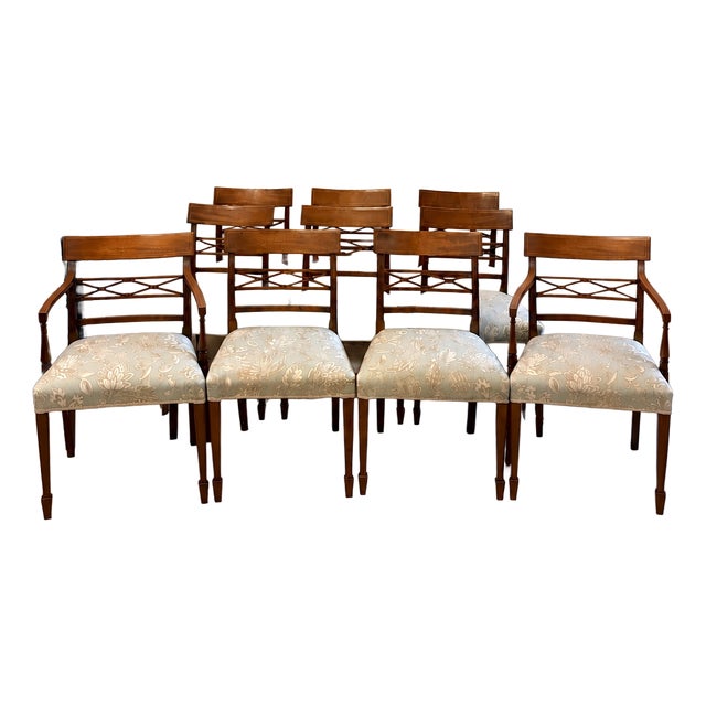 Antique Edwardian Mahogany Dining Chairs, 1900, Set of 10 For Sale