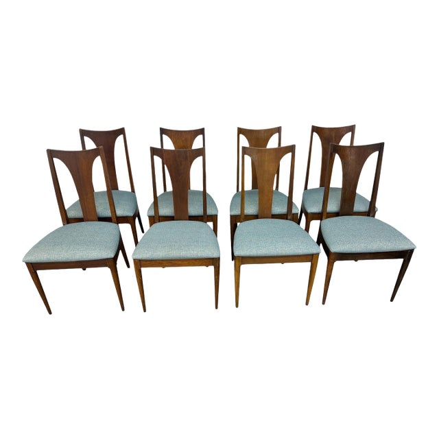Mid-Century Modern Broyhill Brasilia Walnut Dining Chairs - Set of 8 For Sale