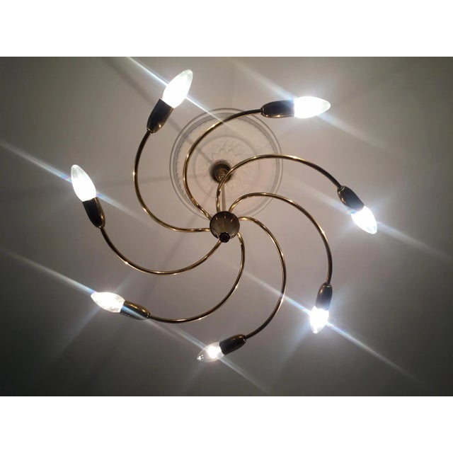 Gold Tornado Chandelier by Rupert Nikoll, 1950s For Sale - Image 8 of 9