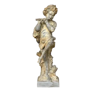 Vintage Late 20th Century Patinated Resin Wood Nymph Sculpture
