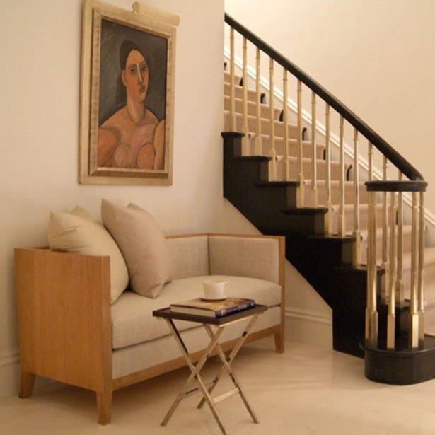 French St. Germain Settee, Light Cerused Oak For Sale - Image 3 of 3