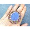 Bochic "Orient" Vintage Chalcedony & Multi Gem Cocktail Ring - 18K Gold & Silver For Sale - Image 16 of 18