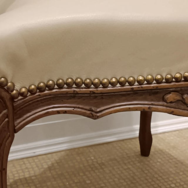 Vintage Italian Chateau d'Ax Spa Leather Arm Chair With Brass Nailhead Trim For Sale - Image 17 of 18