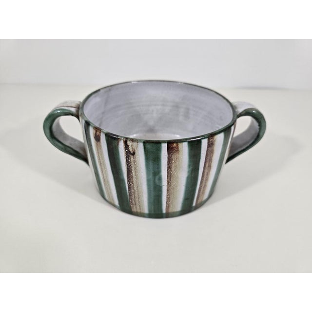 Large Bowl with Two Handles by Robert Picault for Vallauris, 1950s For Sale - Image 11 of 11