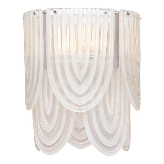 Murano Glass Art Deco Chandelier For Sale