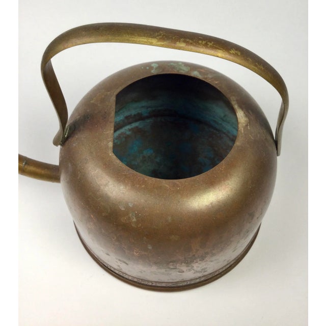 1900 - 1909 Antique Brass Copper Spout Water Can For Sale - Image 5 of 13