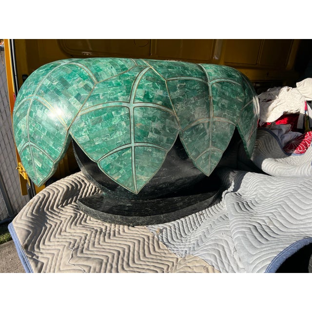 Maitland - Smith 1980s Maitland Smith Style Art Deco Leaves Console Table For Sale - Image 4 of 12