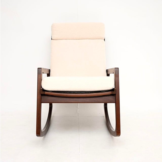 A beautiful vintage Danish vintage rocking chair. This was made in Denmark, it dates from the 1960’s. The quality is...