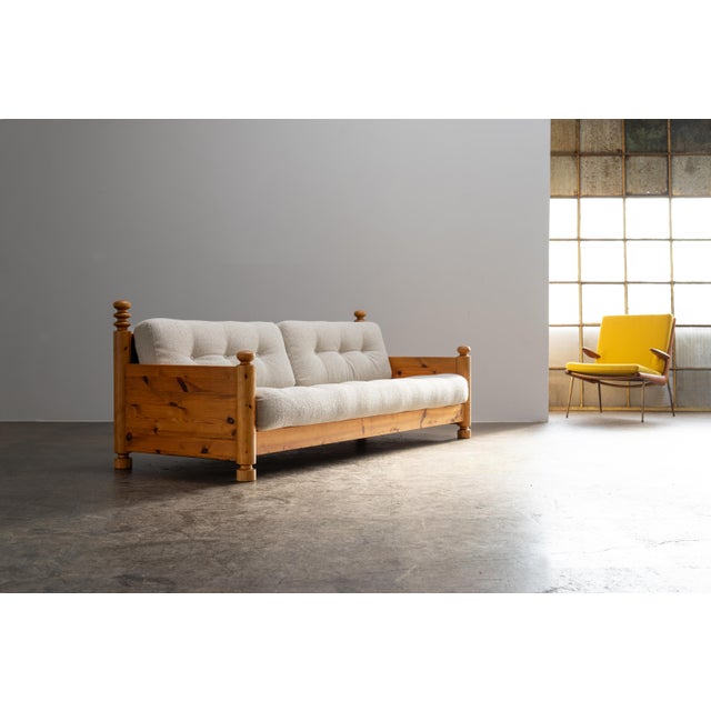 Pine Sofa by Uno & Östen Kristiansson for Luxus, 1970s For Sale - Image 9 of 12