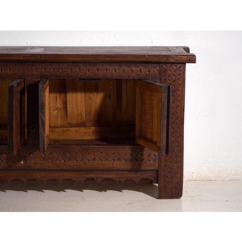 Antique Carved Pine Sideboard, Xinjiang, China, 1900 For Sale - Image 10 of 14