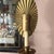 Hollywood Regency 1960s Monumental unlacquered brass Holzheimer lamp with shield shade // Hollywood regency brass lamp // midcentury lamp // glamorous //accent lamp For Sale - Image 3 of 10