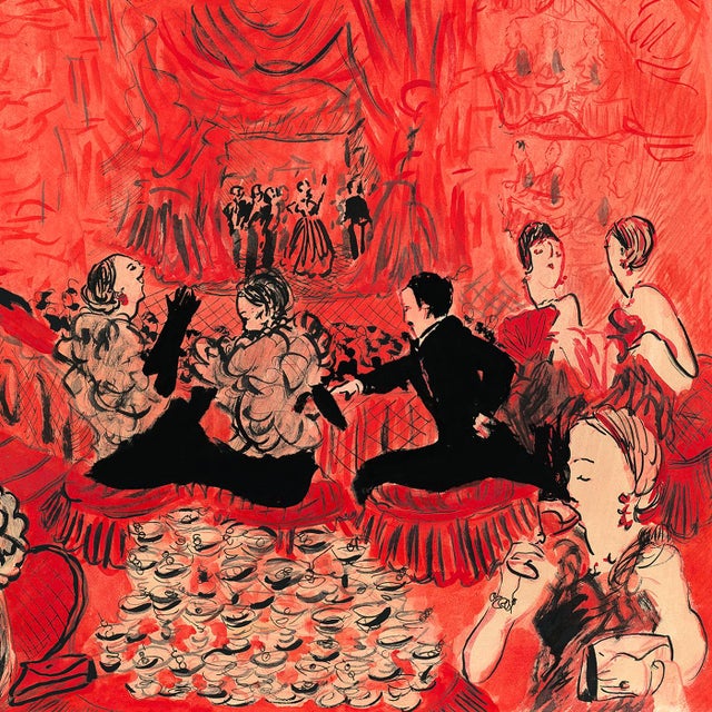 Red Opera Night Original Contemporary Figurative Watercolor by Pauline De Roussy De Sales For Sale In New York - Image 6 of 6