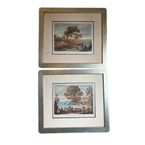Pair of Charming Engravings of the English Countryside From the Original Drawing From “The Collection of the Duke of Devonshire”