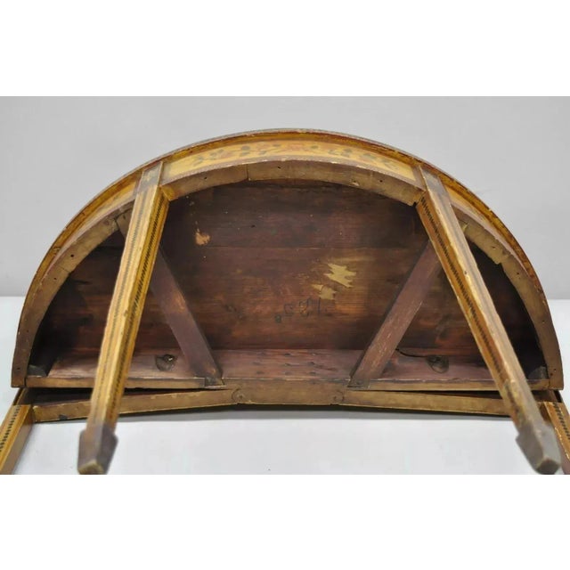 19th C. English Edwardian Polychrome Adams Painted Demilune Console Game Table For Sale - Image 11 of 12
