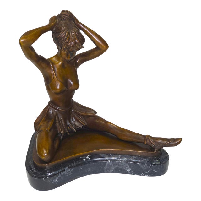 Bronze Statue of Seated Ballerina – 13" For Sale