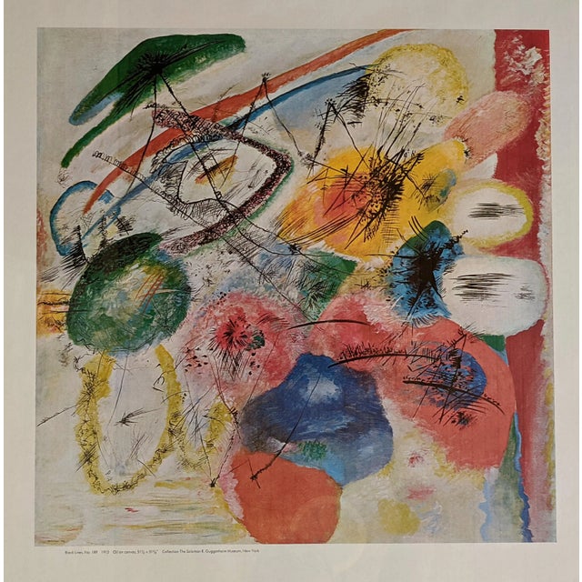 Abstract Vintage Wassily Kandinsky Black Lines Abstract Expressionism Framed Art For Sale - Image 3 of 13