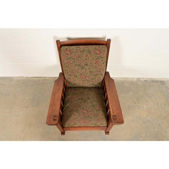 Late 20th Century L. & J. G. Stickley Mission Oak Arts & Crafts Rocking Chair For Sale - Image 5 of 14